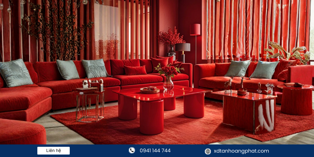 Phòng khách màu quá chói