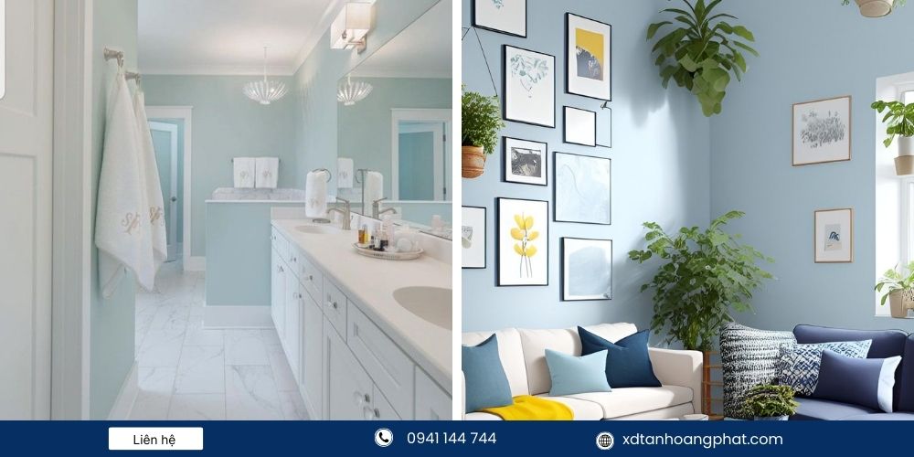 Sơn chống nóng màu xanh pastel