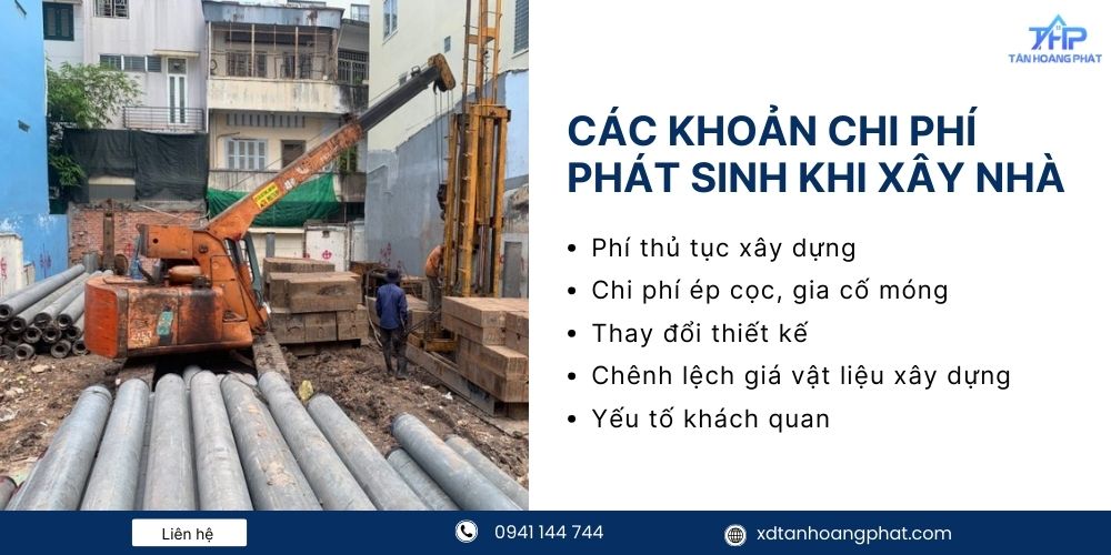 Các khoảng phí phát sinh khi xây nhà