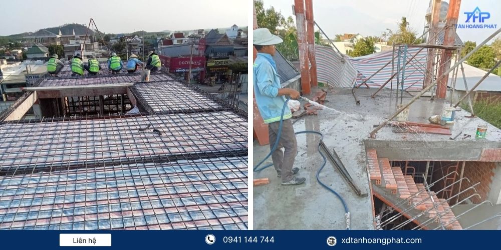 Bảo dưỡng mái sau khi đổ bê tông