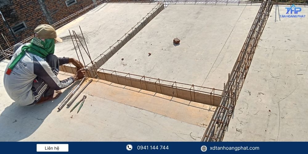 Quá trình thi công mái nhà bê tông