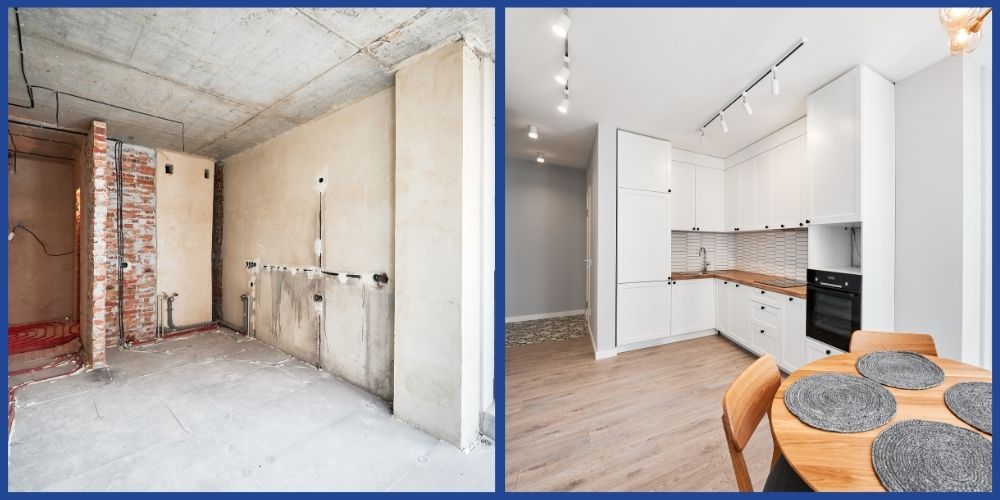 Bếp căn hộ trước và sau khi cải tạo